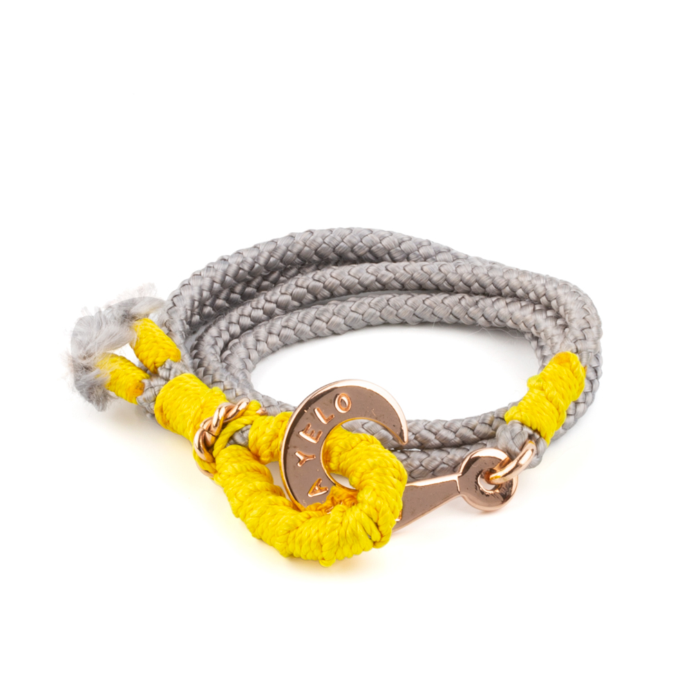 Nautical Hook BraceletGrey & Yellow Nylon
